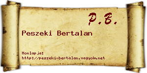 Peszeki Bertalan névjegykártya
