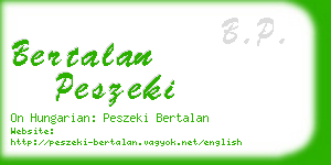 bertalan peszeki business card